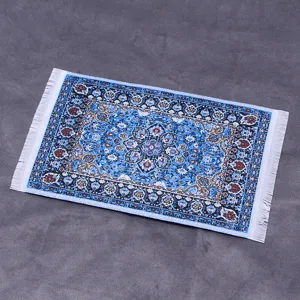 Miniature dollhouse Turkish rug vintage blue carpet doll house miniature accessories 17x10cm