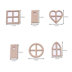 Pezzi decorativi cavi in legno in miniatura per casa delle bambole, accessori da giardino.