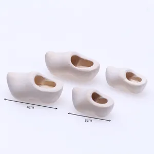 Miniatura zoccoli olandesi in legno casa bambole scarpe artigianato grezzo 4cm 3cm