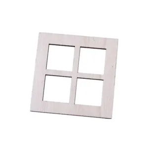 Casa delle bambole miniatura cornice finestra in legno quattro griglie decorazione