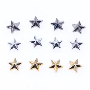 Flat back star rhinestones DIY clothing accessories metallic color decoration set.