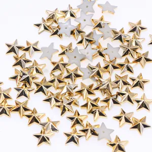 Acrylic flatback gold star rhinestones for DIY crafts, clothing and jewelry accessories.