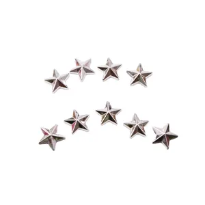 Silver star acrylic flatback rhinestones for DIY clothing accessories and crafts.