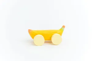 Wooden banana toy car creative desktop decoration cute fruit wooden ornament gifts