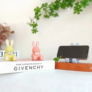 Support de téléphone lapin en bois fait main décoration de bureau mignon animal support.