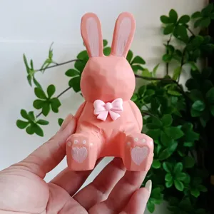 Support de téléphone lapin en bois fait main décoration bureau mignon animal rose support