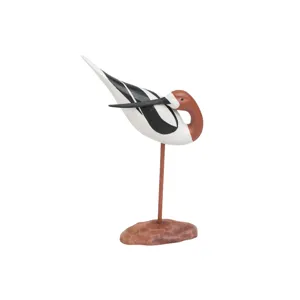 Handcrafted wooden water bird sculpture desktop ornament for home decoration display