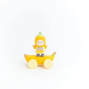 Cute Wooden Banana Figurine Cartoon Fruit Desktop Decoration Creative Gift Wood Craft Toy