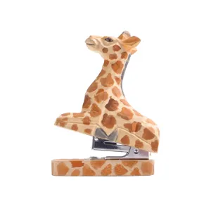 Cute wooden giraffe stapler animal creative stationery desk office supplies for students.