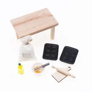 Miniature dollhouse kitchen baking accessories set, cute mini toy model for DIY craft decor.