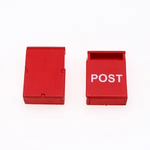 1:12 maison de poupee miniature boite aux lettres rouge modele scene decor detail