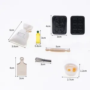Dollhouse Miniature Kitchen Baking Tools Set Simulation Food Play Scene Model Pocket Kitchen Toy Accessories