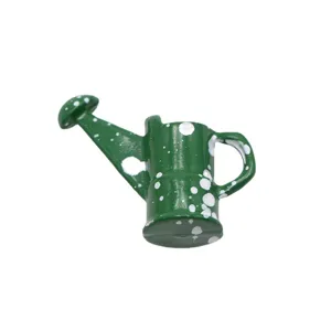 Annaffiatoio in ferro miniatura per casa delle bambole verde con schizzi, accessorio BJD.