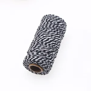 Black and white baker twine 2mm gift wrapping string 100 meters roll for craft decoration.