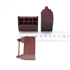 Dollhouse miniature wooden coffee toolbox model, tiny prop accessories for DIY decor.
