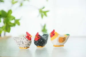 Figurines de poulet en bois sculptées à la main décoration de bureau artisanat cadeau