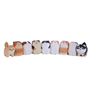 Handmade wooden cat and dog animal figurines cute desktop ornaments for home decor