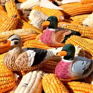 Hand Carved Wooden Duck Figurine Hand Painted Animal Ornament Desktop Decor Home Office Decoration Gift