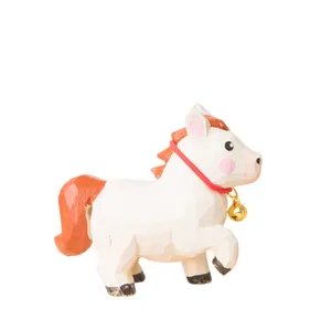 Handmade wooden zodiac pony ornament cute creative wooden horse toy gift for girls desktop decor