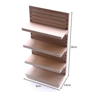 Dollhouse Miniature Wooden Display Shelf Unfinished Shelves Micro Scene Mini Furniture Model Doll House Accessories