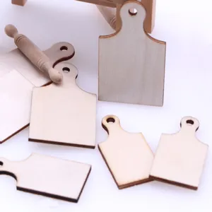 Miniature Wooden Cutting Board Dollhouse Kitchen Scene DIY Craft Micro Table Mat Model Dollhouse Accessories