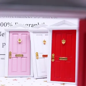 Ensemble de portes miniatures de maison de poupée meubles colorés pour jardin féerique