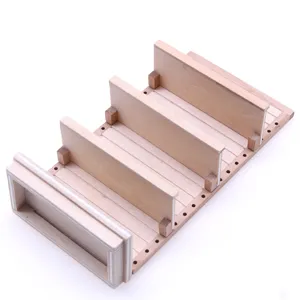 Wooden dollhouse miniature display shelf 4-tier unpainted rack DIY miniature furniture model