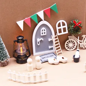 Poppenhuis miniatuur sprookjesdeur set accessoires voor poppenhuis fotorekwisieten