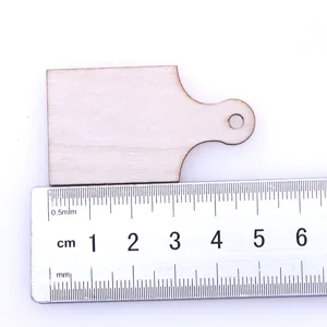 Mini wooden cutting board detail, dollhouse miniature kitchen scene DIY craft wood piece prop.