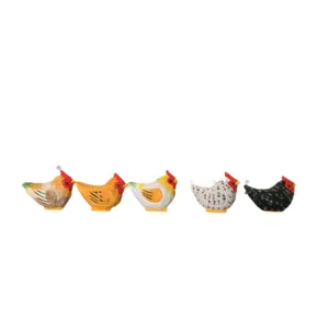 Ensemble de figurines de poulet en bois, ornements de bureau mignons pour maison et bureau.