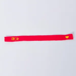 Rotes besticktes Stoffband dekorativer Mini-Schal Baumwollband Bastelzubehör Neu item!