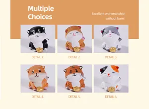 Wooden animal figurine set with golden ingot design, creative handmade home decor detail.
