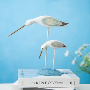 Nordic wooden bird sculpture home decor, creative desktop ornaments for living room office