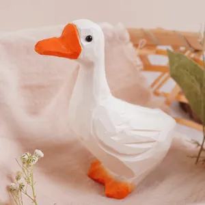 Handcrafted wooden duck figurine modern minimalist desktop decoration ornament gift toy