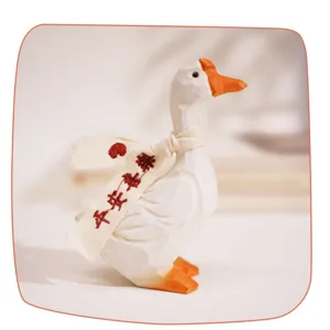 Handmade wooden duck figurine, minimalist animal toy desktop ornament and cute birthday gift for her.