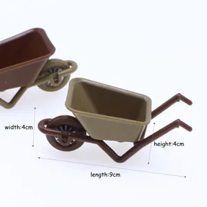 Dollhouse miniature plastic wheelbarrow farm tool model micro landscape fairy garden decor