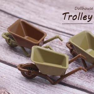 Mini dollhouse trolley detail, plastic miniature farm tool model toy for miniature scene decor