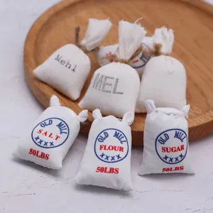 Puppenhaus Miniatur Mehlbeutel Set, Retro Küche Lebensmittel Requisiten für DIY Szenen Dekor.