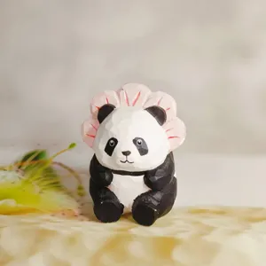 Niedliches Holz Panda Ornament kreatives Cartoon Tier Holzschnitzerei Geschenk Anhänger