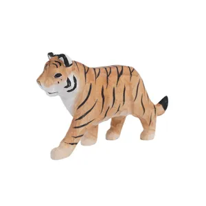 Handgeschnitzte Holz Tiger Figur Tier Statue Büro Schreibtisch Deko Skulptur Geschenk