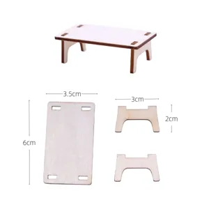 Dollhouse Μινιατούρα Ξύλινο Τραπέζι Μοντέλο DIY Συναρμολογημένο Αξεσουάρ Επίπλων Κουκλόσπιτου Μίνι Τραπέζι Φαγητού Διακόσμηση Σπιτιού