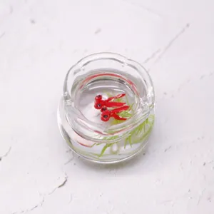 Puppenhaus Miniatur Glas Fischglas Simulation Mikro Landschaft Harz Goldfisch Spielzeug