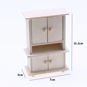 Dollhouse miniature wooden wardrobe mini cabinet furniture model dollhouse decoration