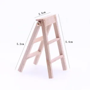 Scala in Legno Miniatura per Casa delle Bambole Modello di Scala Pieghevole Arredamento Scena BJD
