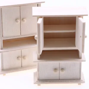 Dollhouse miniature wooden wardrobe micro bedroom scene accessory furniture model decor
