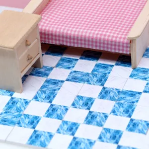 Pavimento in legno per casa delle bambole in miniatura OB11 sfondo piastrellato retrò supporto foto