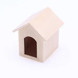 Casita de perro de madera en miniatura muebles de casa de muñecas detalle de modelo