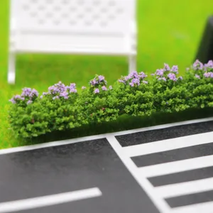 Gedetailleerd overzicht van kunstmatige miniatuur struikstrip voor poppenhuis en zandtafel decoratie.