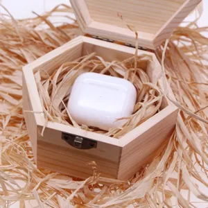 Holz Schmuckschatulle Vintage Massivholz Klappgeschenk Verpackungsbehälter Dekor
