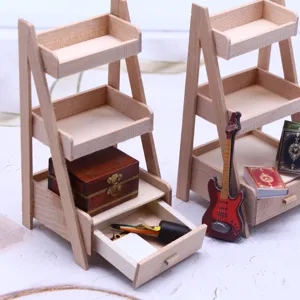 Miniatur Holz Puppenhaus Regal Garten Ständer Mikro Möbel Pflanze Gestell Requisiten Dekor